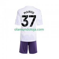 Camisola Manchester United Kobbie Mainoo 37 Criança Equipamento Segundo 2025-2026 Manga Curta